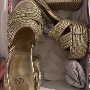 Jeffrey Campbell Metallic Gold Platform Heels